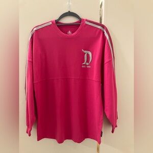 Disney Parks Hot Pink Silver Glitter Spirit Jersey Disneyland Resort Sz S NWOT